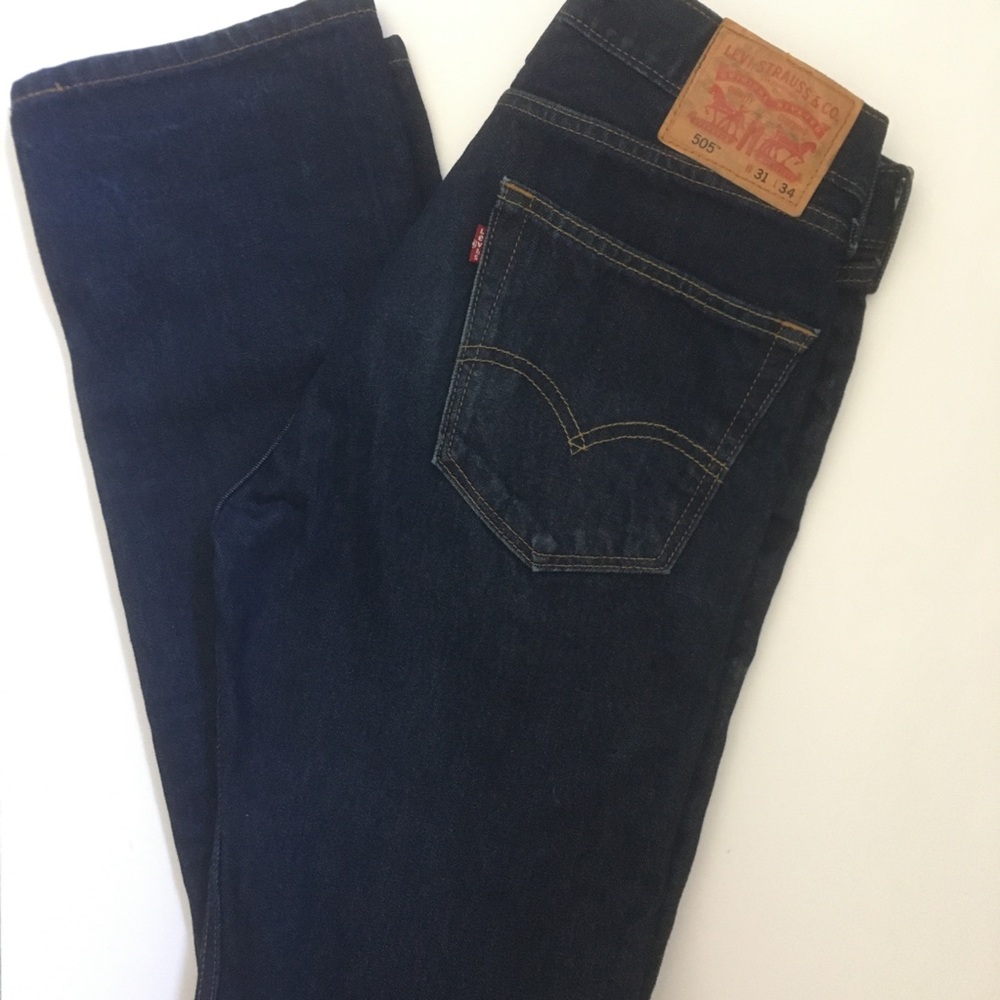 Levi's 505 Men's Dark Blue Straight-Leg Jeans